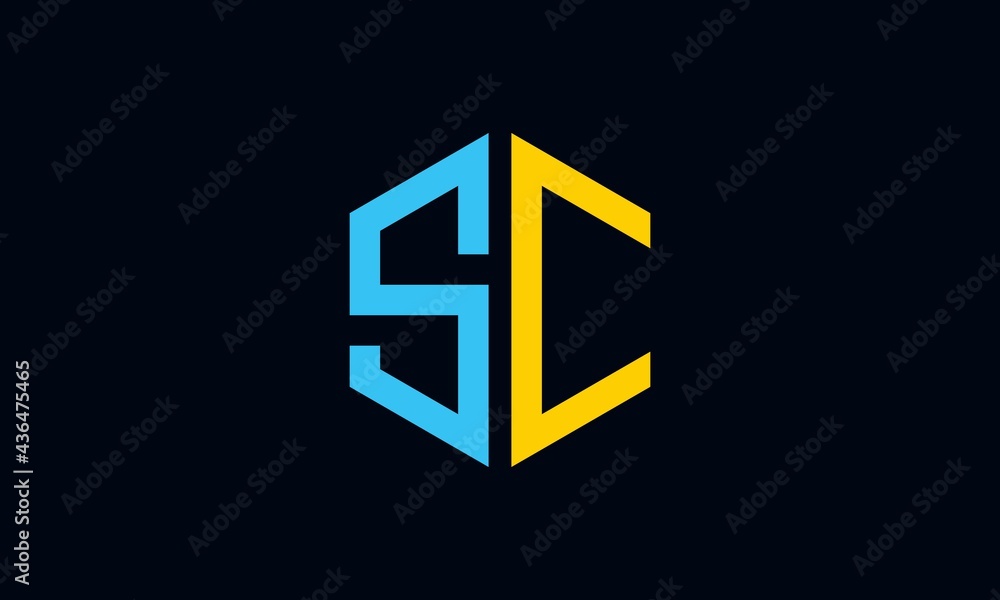SC and CS or S and C Abstract Letter Mark Logo Template for Business SC and CS or S and C Abstract Letter Mark Logo Template for Business