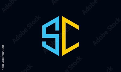 SC and CS or S and C Abstract Letter Mark Logo Template for Business