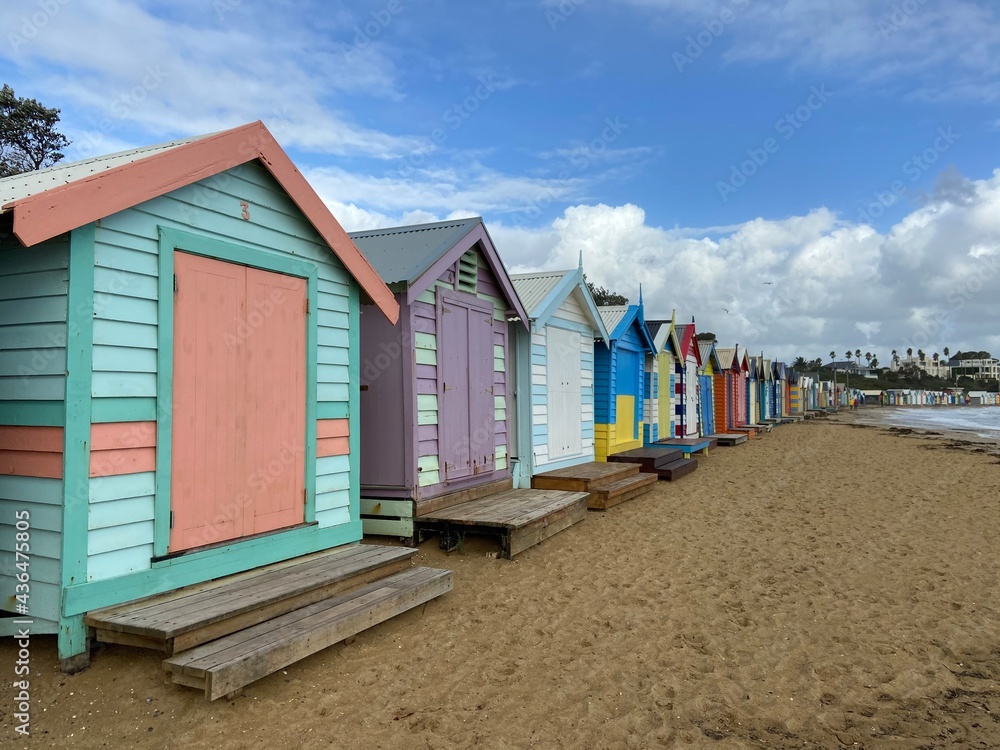 colorful huts