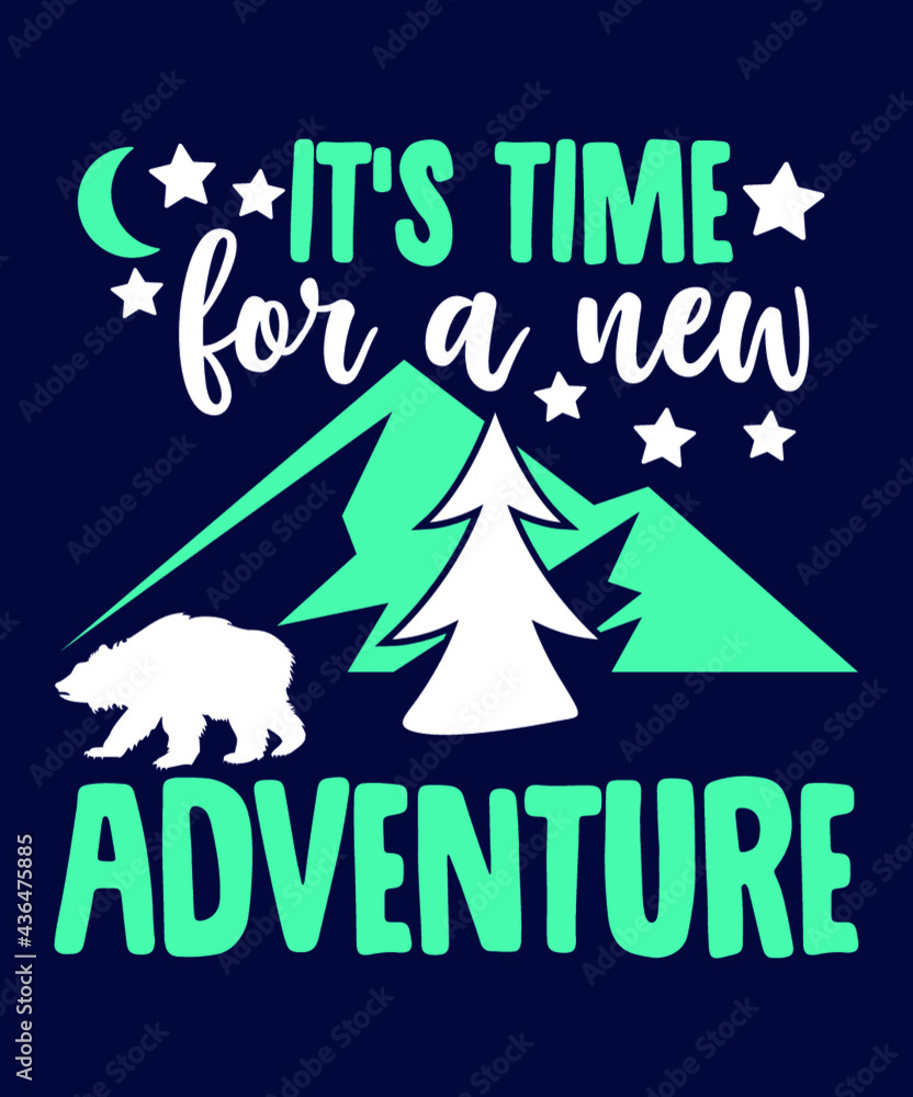 Camping Hiking Nature Mountain River Vintage adventure Graphic Illustration Vector Art for T-shirts, mugs, Stickers, and many more.