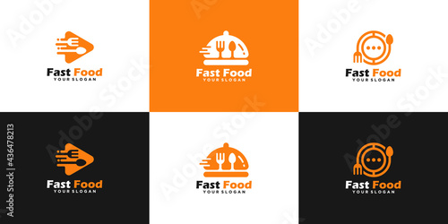 Fast food logo collection design templates