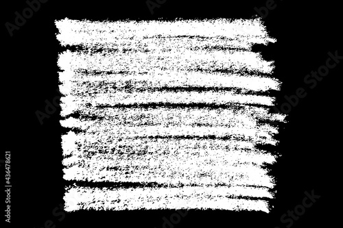 Scribble hand drawn in chalk on black background. Monochrome stain element. Digitally generated image. Vector illustration, Eps 10.