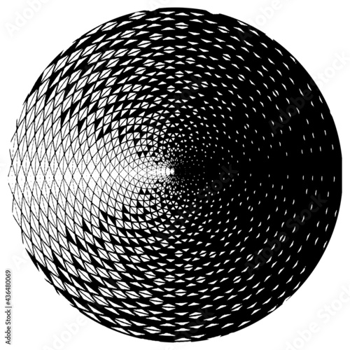 Lines in Circle Form . Spiral Vector Illustration .Technology round. Wave Logo . Design element . Abstract Geometric shape .