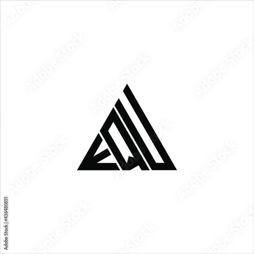 E Q U letter logo abstract creative design. E Q U unique design