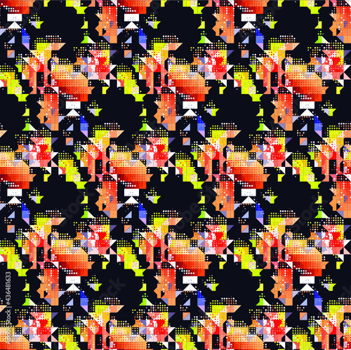 seamless pattern with colorful splashes