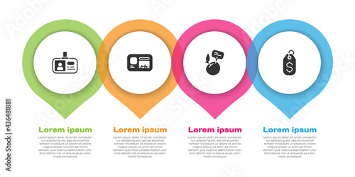 Set Identification badge, , Supermarket food products with price label and Price tag dollar. Business infographic template. Vector