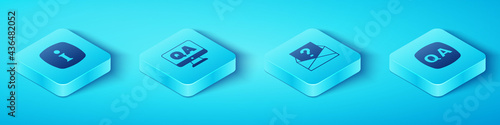 Set Isometric Information, Question and Answer, and Envelope with question mark icon. Vector
