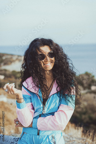 woman on the beach smile