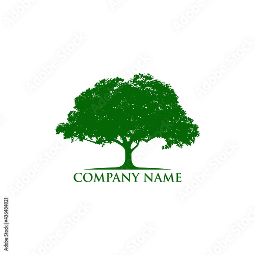 Green tree logo design vector realist