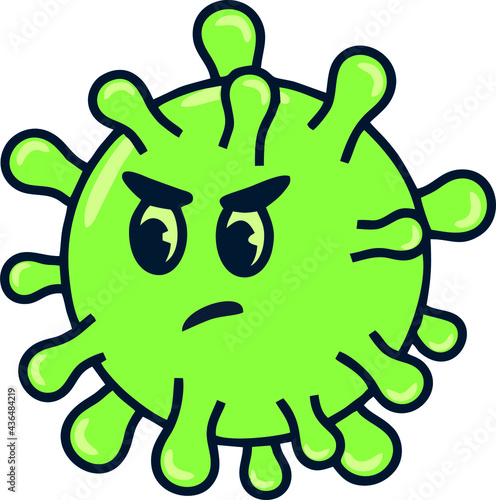 green virus, green monster with dangerous microorganism size