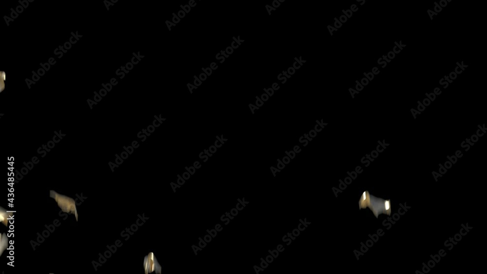 Golden Pieces Animation. 3d Simulation and Rendering. Golden Pieces Animation. 3d Simulation and Rendering.