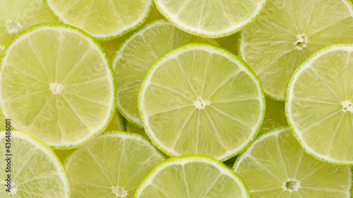 sliced fresh limes top view