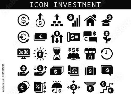 Media Icons Investment solid style, for website and application