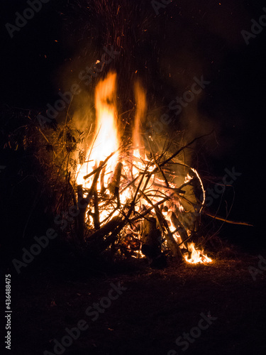 Bonfire Flames on Halloween Night