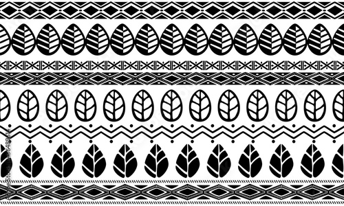 wax printed, ethnic leaf pattern border design