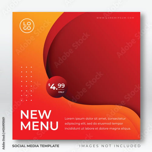 food menu banner for social media post template