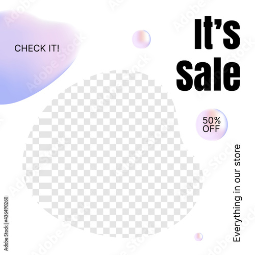 Light Colored Banner for Sale in Store. Put Your Content Under Background. Vector illustration