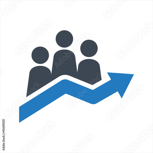 Business progress icon, vector and glyph