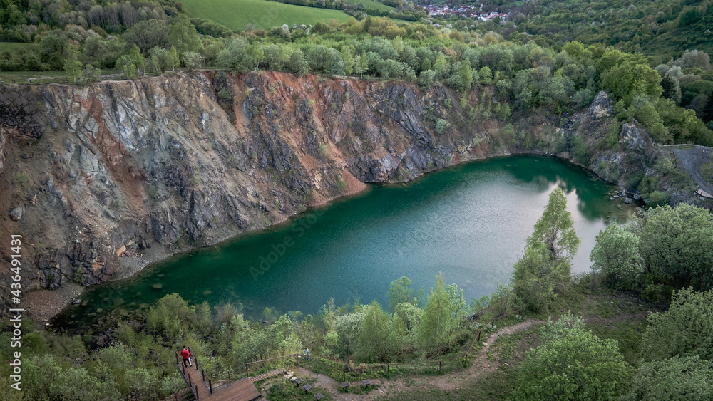 Obraz premium Aerial view of Lake Benatina in Slovakia
