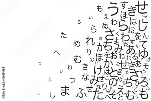 Japanese language 日本語 ひらがな 勉強 AI ベクター 素材