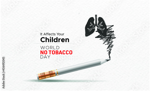 World no tobacco day concept with lung infection photo