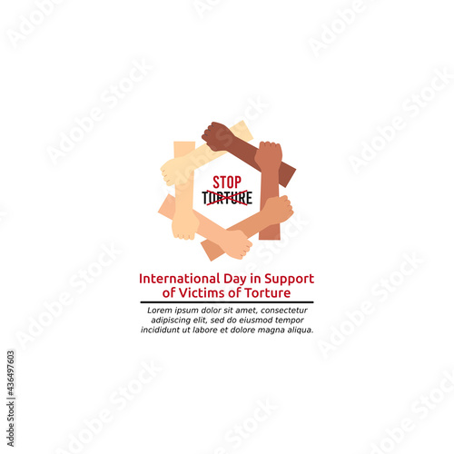 vector graphic of International Day in Support of Victims of Torture good for International Day in Support of Victims of Torture celebration. flat design. flyer design.flat illustration.