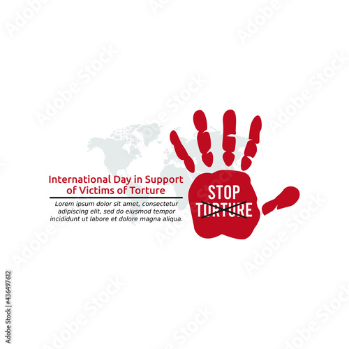 vector graphic of International Day in Support of Victims of Torture good for International Day in Support of Victims of Torture celebration. flat design. flyer design.flat illustration.