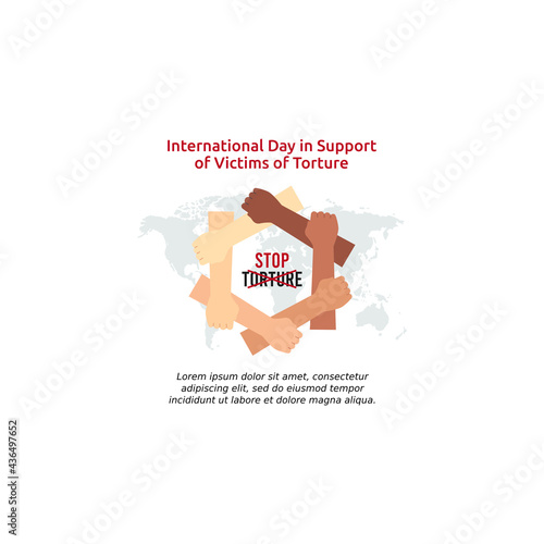 vector graphic of International Day in Support of Victims of Torture good for International Day in Support of Victims of Torture celebration. flat design. flyer design.flat illustration.