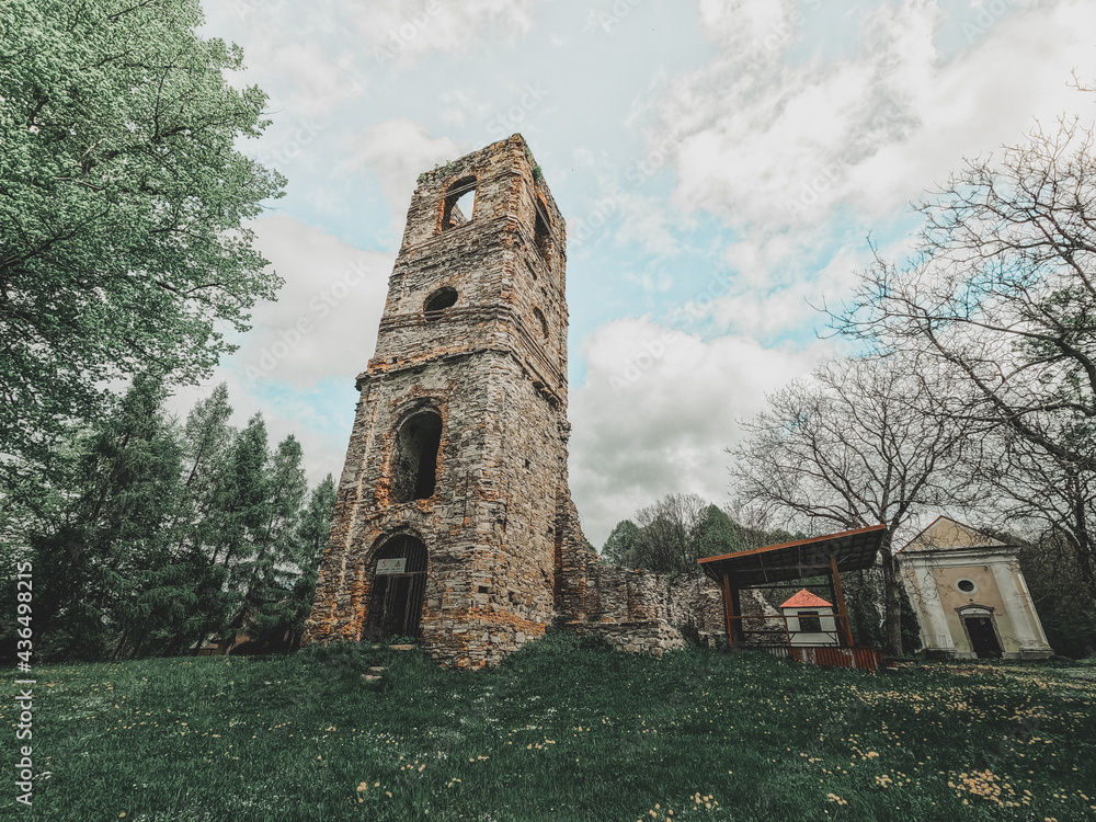 A view of the Basilica Monastery in the village of Krasny Brod in Slovakia