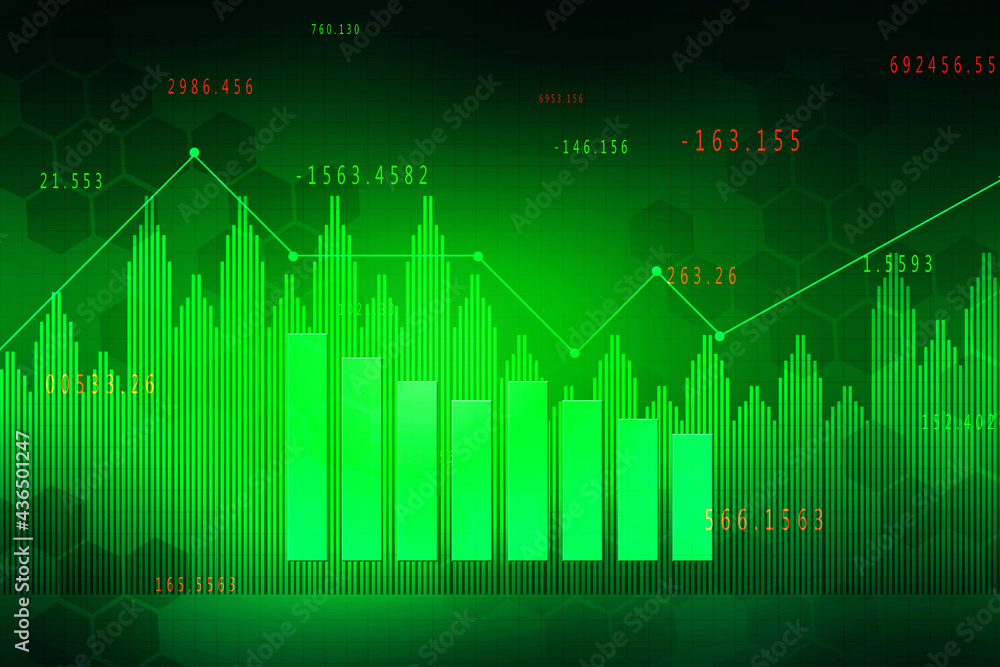 2d rendering Stock market online business concept. business Graph 2d rendering Stock market online business concept. business Graph