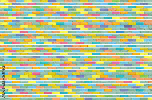 Colorful block brick wall pattern texture background