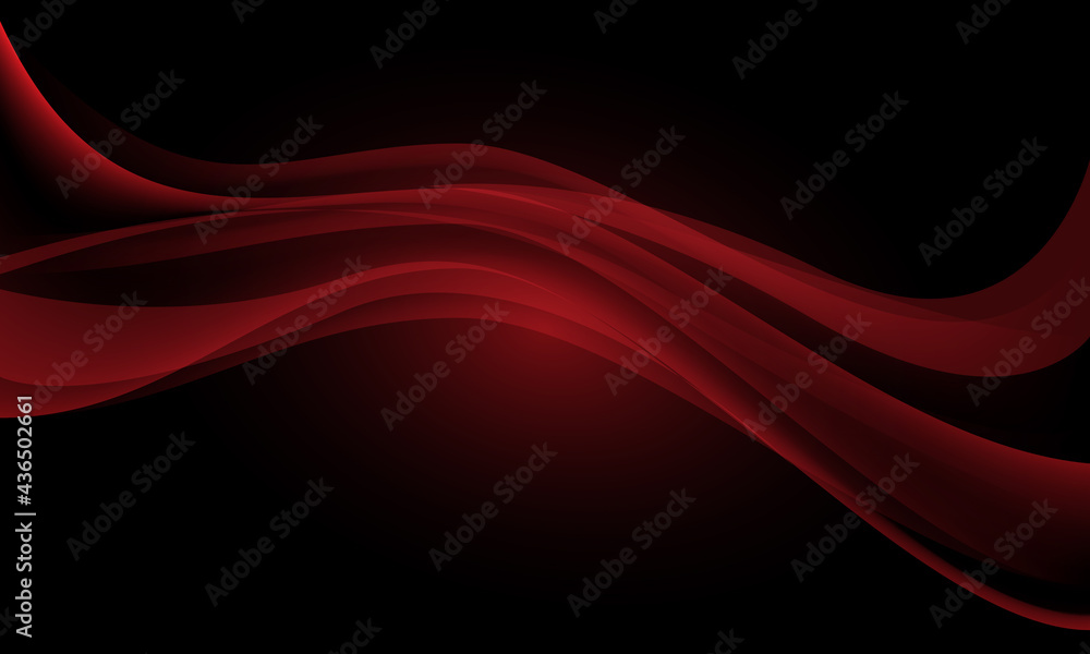 Abstract red wave curve overlap on black design modern luxury futuristic background vector illustration.