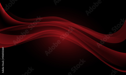 Abstract red wave curve overlap on black design modern luxury futuristic background vector illustration.