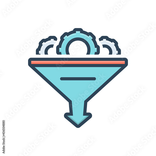 Color illustration icon for funnel