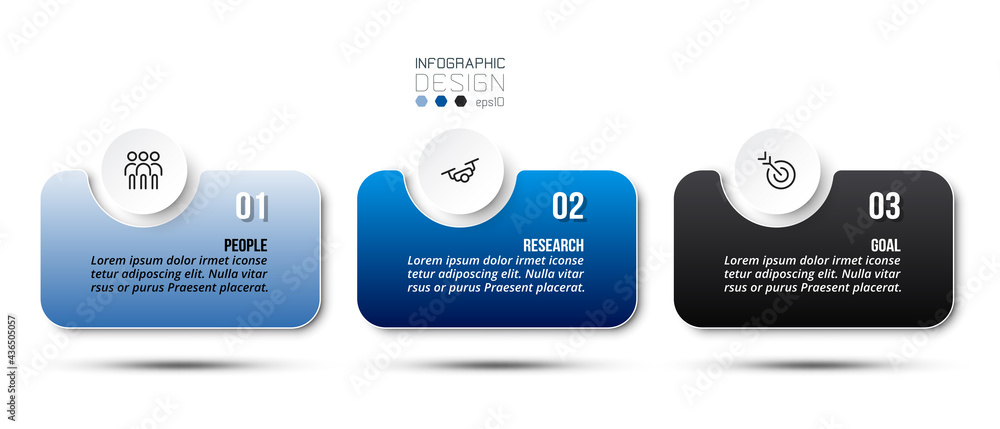 Infographic business template with step or option design. Infographic business template with step or option design.