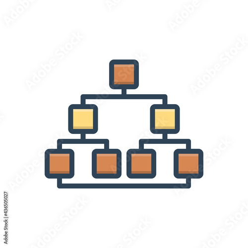 Color illustration icon for sitemap 
