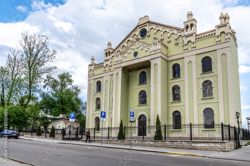 DROHOBYCH, UKRAINE - May 15, 2021: The Choral Synagogue in Drohobych, Lviv Oblast in Ukraine, is the most impressive of the Jewish structures in the town.