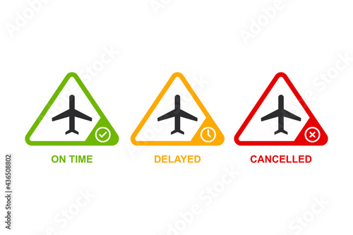 Flight information icon isolated on white background vector illustration.