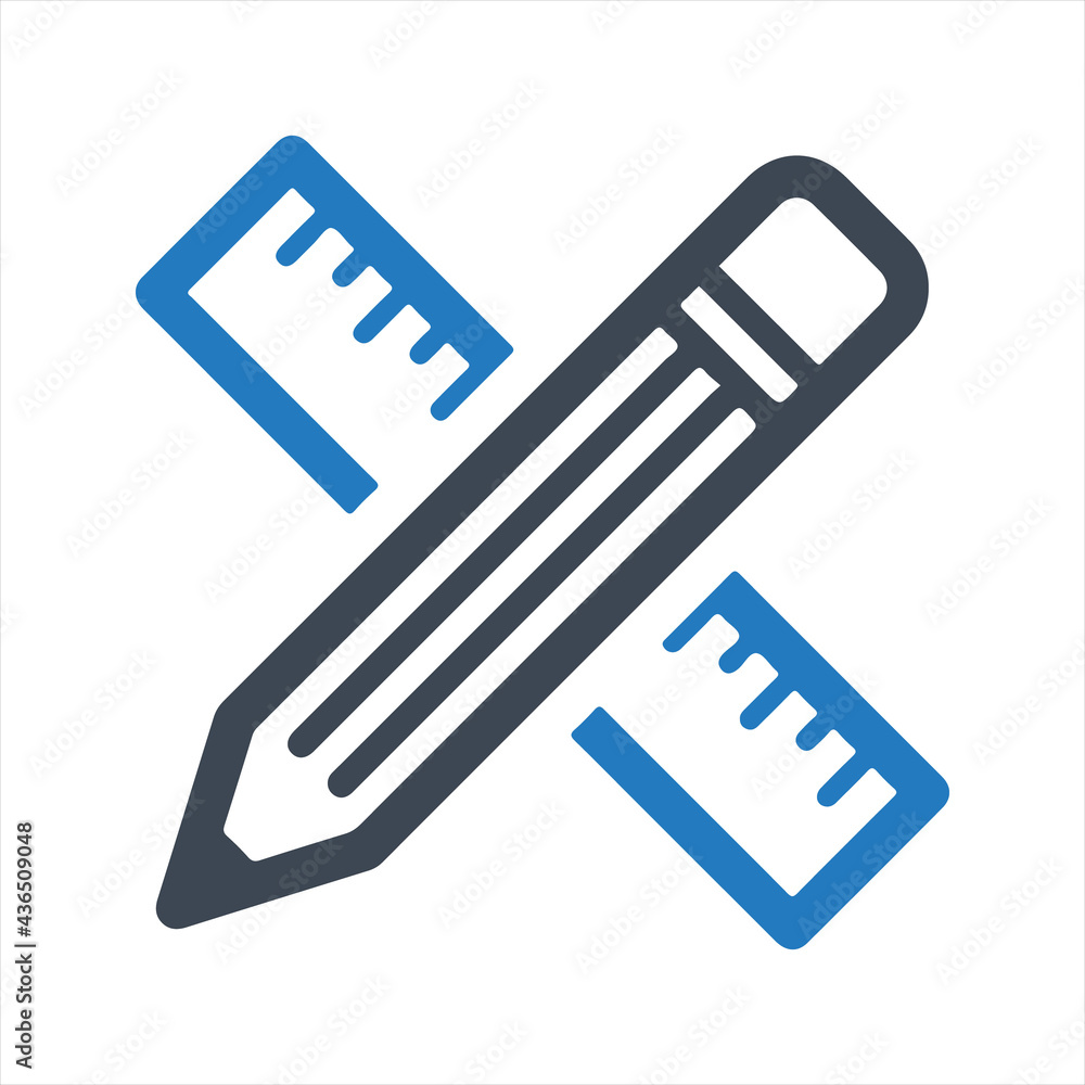 Office supplies icon. Vector and glyph Office supplies icon. Vector and glyph