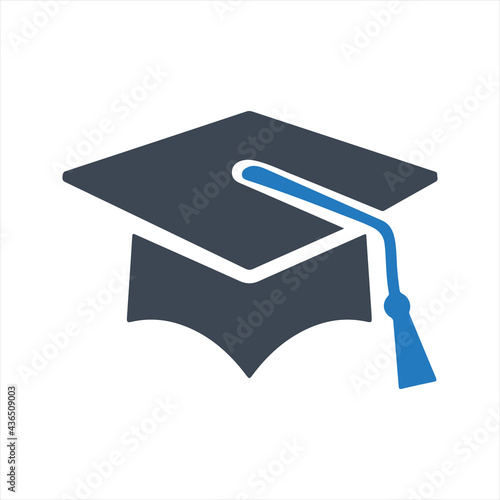 Graduation cap icon. Vector and glyph