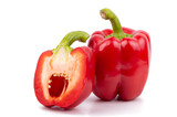 red pepper isolated on white background close up