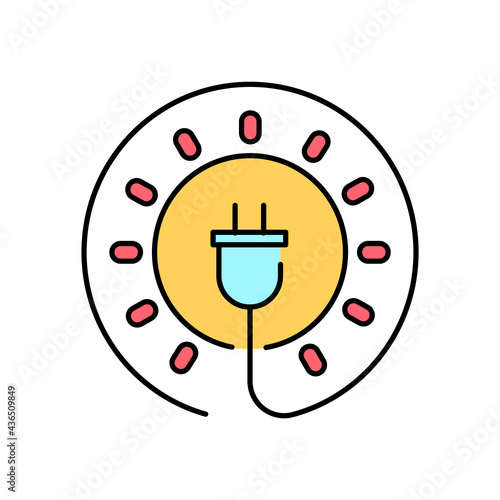 Affordable and clean energy color icon. Corporate social responsibility.