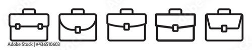 Briefcase icon set. collection Different brifecase shape. Vector illustration