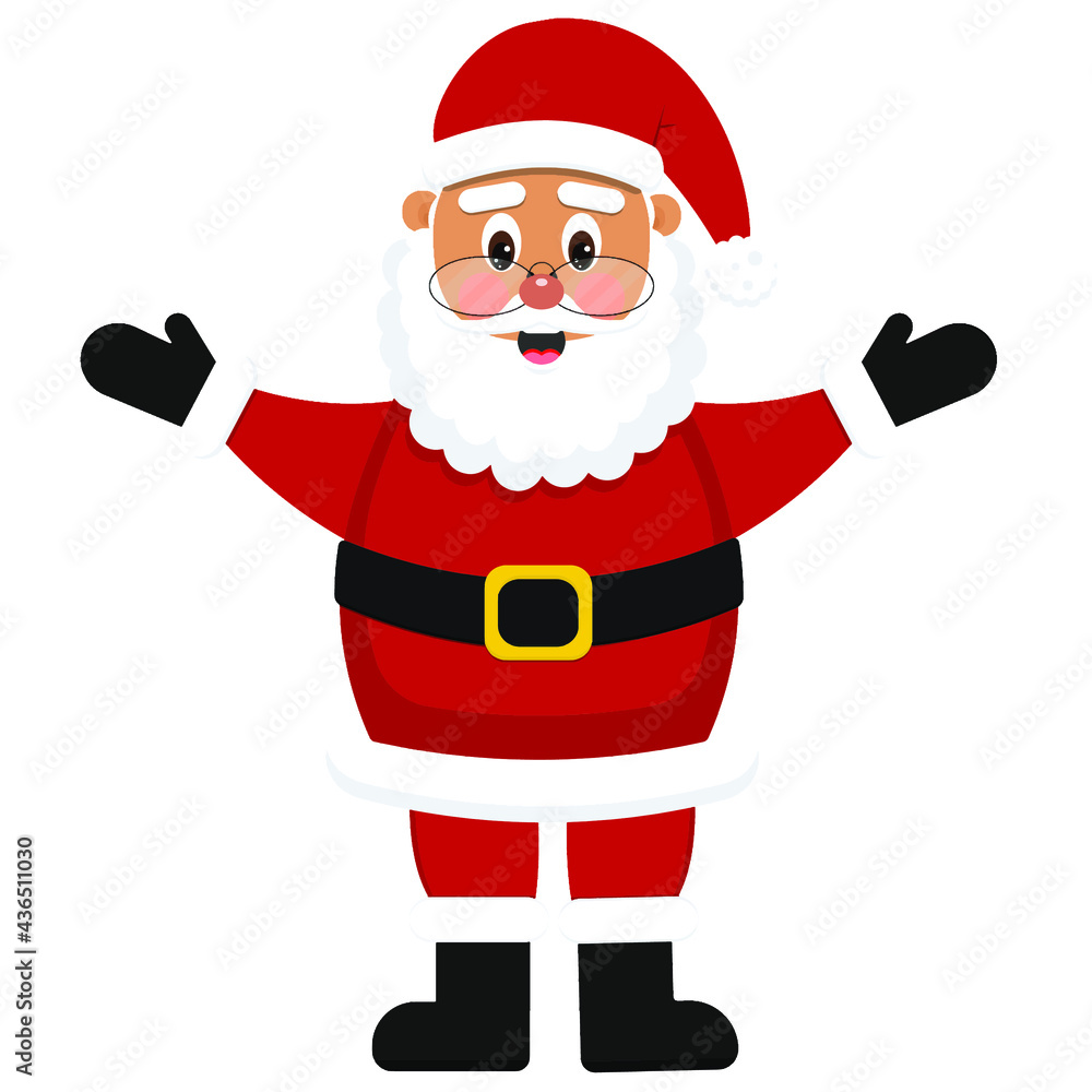 Vector illustration . Santa Claus . Christmas card . Happy New Year . On white background . Vector illustration . Santa Claus . Christmas card . Happy New Year . On white background .
