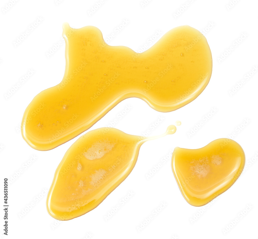 Honey drops set and collection isolated on white background Honey drops set and collection isolated on white background