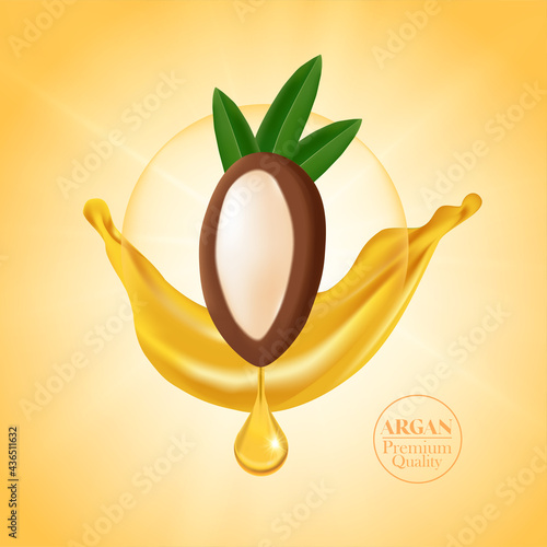 Argan extract for hair product vector illustration.