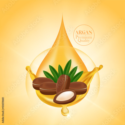 Argan extract for hair product vector illustration.