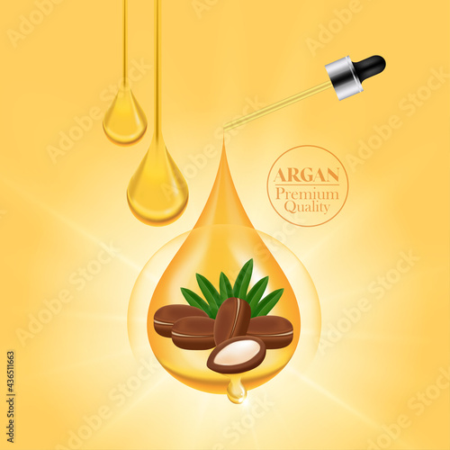 Argan extract for hair product vector illustration.
