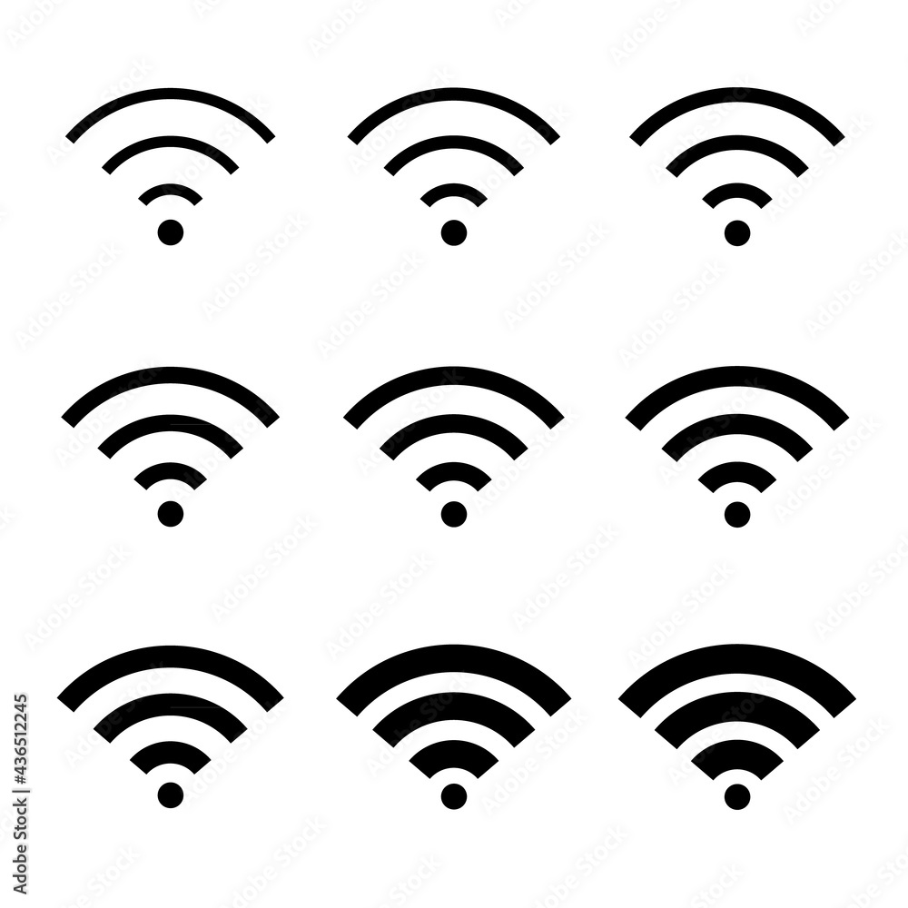 Set of Wi-fi internet symbol, wifi free signal vector illustration, wireless mobile icon, wi fi free Set of Wi-fi internet symbol, wifi free signal vector illustration, wireless mobile icon, wi fi free