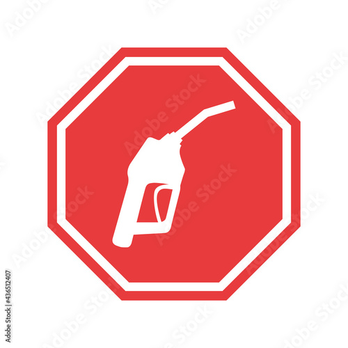Gas station icon, nozzle isolated logo vector, pump gasoline design, oil power energy symbol